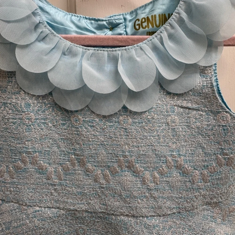 NWOT OshKosh B'gosh 3T Formal Blue Ruffled A-Line Sleeveless Dress